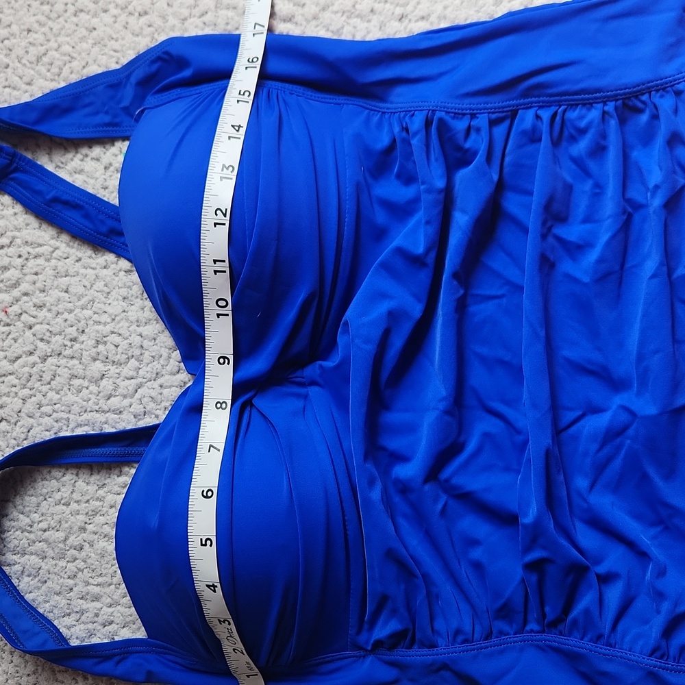 Women's One Piece Tummy Control Bathing Ruched Royal Blue Padded Summer Swimsuit - Picture 8 of 10